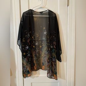Topshop kimono black/floral, size Medoum